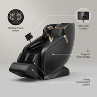 4D Massage Chair Full Body, Zero Gravity Massage Chair with Heat and Foot Massage with Airbags, Kneading, Bluetooth, LCD Touch Control - Black — Lifestyle