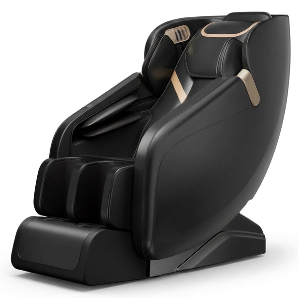 4D Massage Chair Full Body, Zero Gravity Massage Chair with Heat and Foot Massage with Airbags, Kneading, Bluetooth, LCD Touch Control - Black — Studio Shot