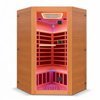 Multifunctional 2-3 Person Infrared Sauna for Home, 2180W Indoor Sauna with 7-Color LED Ambient Light, Red Light Feature, Oxygen Bar, Dual Bluetooth Speakers, 360° Surround Heating — Studio Shot